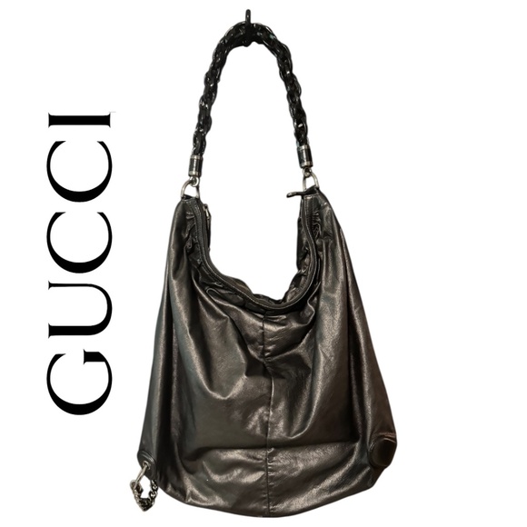 Gucci Handbags - Gucci Black Leather Galaxy X Large Hobo Bag